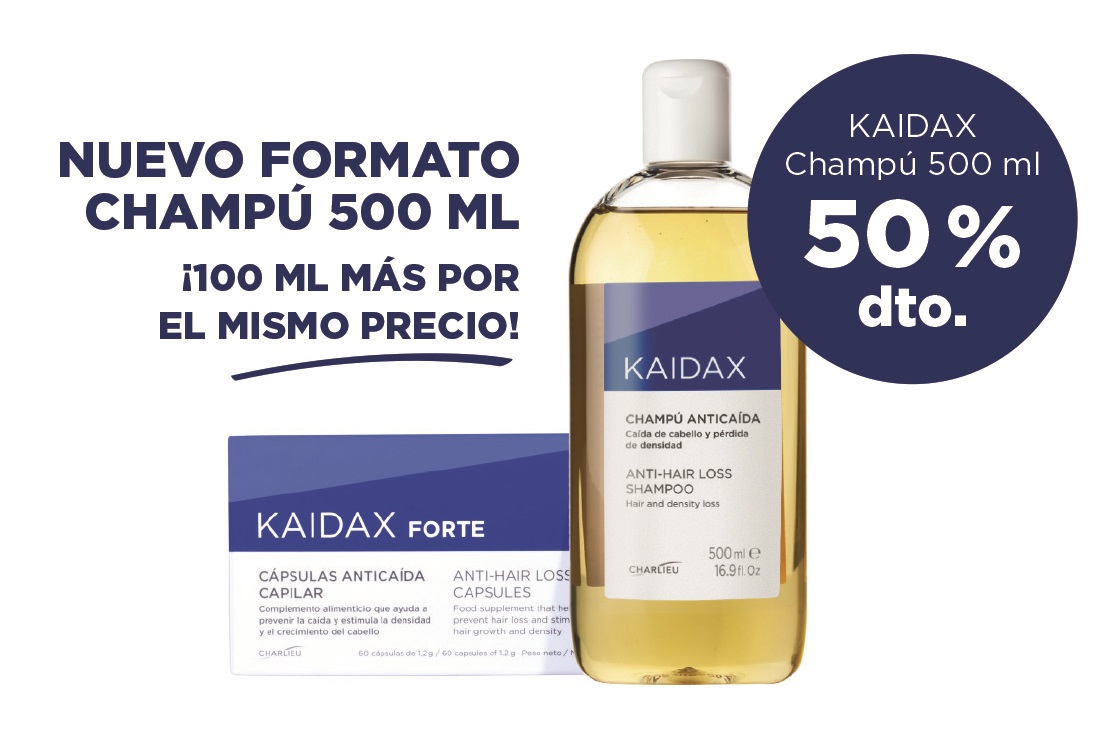 PACK KAIDAX 60 CAPS + CHAMPÚ 500 ML 50 %